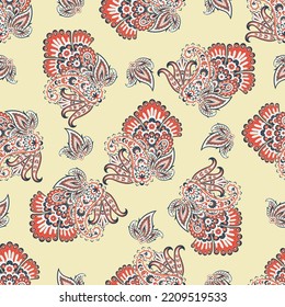 Patrón vectorial sin soldadura floral con ornamento paisajista