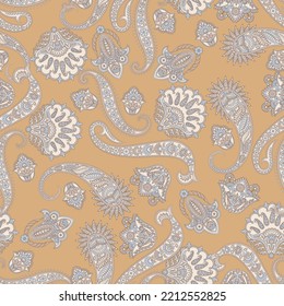 Blumenmuster Nahtlose Vektormuster mit Paisley-Ornament.