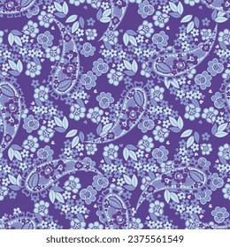 Floral Seamless vector pattern with paisley ornament.