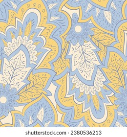 Patrón vectorial sin soldadura floral con ornamento paisajista.