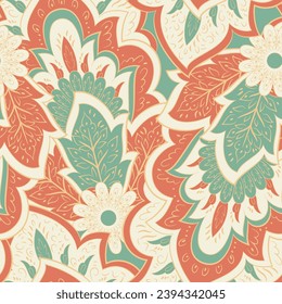 Patrón vectorial sin soldadura floral con ornamento paisajista.
