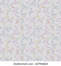 Floral seamless vector pattern in pastel colors. Vintage style. Soft background for design paper, wallpaper, wrapping, textiles.