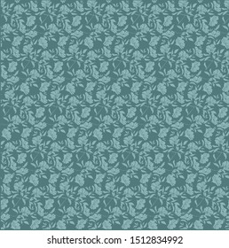 floral seamless vector pattern repeat in teal tones