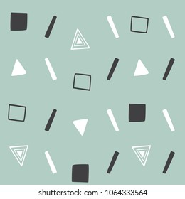 Floral seamless vector pattern. Scandinavian background. Cute plants