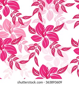 Floral Seamless Vector Pattern Set. Elegant Design With Beautiful Flowers, Butterflies and Birds on Color Background. Floral and Swirl Elements. Ideal for Textile Print and Wallpapers.