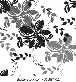 Floral Seamless Vector Pattern Set. Elegant Design With Beautiful Flowers, Butterflies and Birds on Color Background. Floral and Swirl Elements. Ideal for Textile Print and Wallpapers.