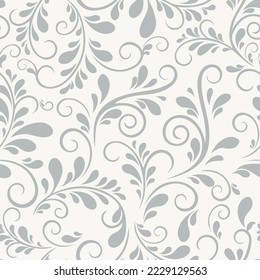 Floral Seamless Vector Pattern. Seamless Swirl Pattern.