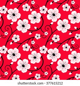 Floral seamless vector pattern that can be used as: background, wallpaper, greeting card and invitation, wrapping paper, textile, on fashion and home products like pillows.