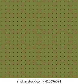 Floral seamless vintage pattern, green background, polka dot.
