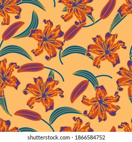 Patrón vintage sin soldadura floral sobre fondo claro.