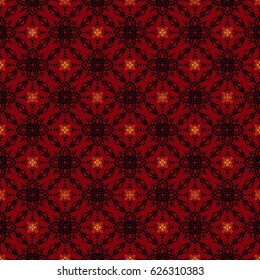 Floral seamless vintage pattern Red abstract background