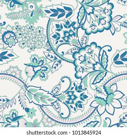 Floral Seamless vintage pattern. Vector background for textile design