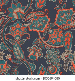 Floral Seamless vintage pattern. Vector background for textile design