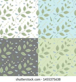 Floral seamless vintage patterns set. Perfect for greeting cards, gift papers, wallpapers, pattern fills, web page backgrounds, surface textures, textile, wrapping papers and more.