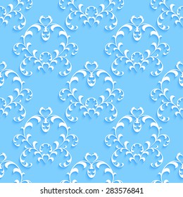 Floral seamless wallpapers in the style of Baroque. Can be used for backgrounds and page fill web design. Vector illustration.