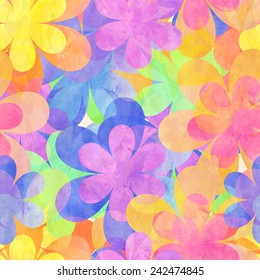 Floral seamless watercolor pattern