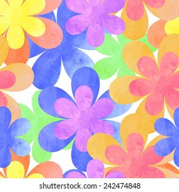 Floral seamless watercolor pattern