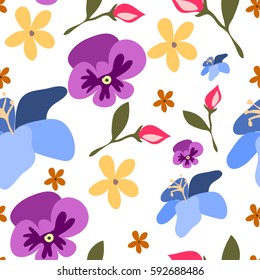 Floral seamless white pattern 