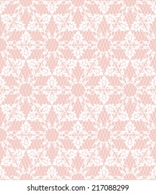 Floral seamless white pattern on a pink background