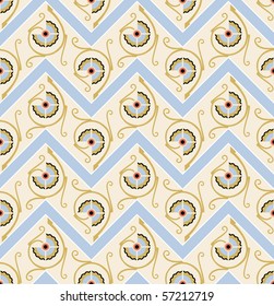 Floral seamless zigzag pattern