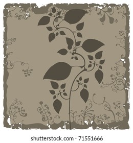 floral sepia background