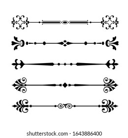 Floral set of dividers design elements