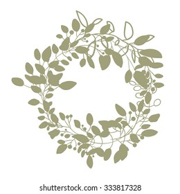 Floral Set with Flowers for Summer or Spring Cards, Invitations, Flyers, Banners or Posters Design. Wreath and Leaves Collection for Greeting and Wedding Cards. Vector illustration.