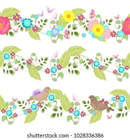 floral set seamless borders for your design