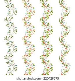 floral set seamless borders for your design