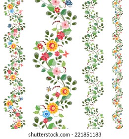 floral set seamless borders for your design