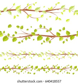floral set seamless borders for your design 