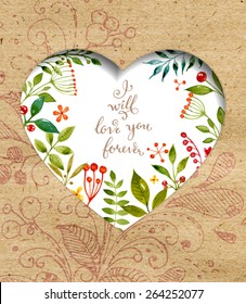 Floral Set with Watercolor Flowers for Summer or Spring Cards, Invitations, Flyers, Banners or Posters Design. Aquarelle Flowers and Leaves Collection for Greeting and Wedding Cards.