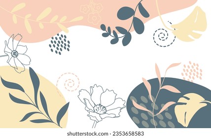 floral shape abstract minimal. Used for decoration, advertising design, websites or publications, banners, posters and brochures.