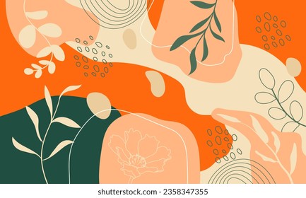 floral shape abstract minimal. Used for decoration, advertising design, websites or publications, banners, posters and brochures.