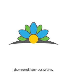 floral shape global design logo vector