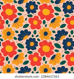 Floral shape seamless pattern. Repeat pattern. Vector illustration.