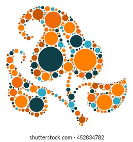 floral shape vector design by color point