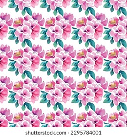 Floral shape watercolor seamless pattern. Vector illustration.