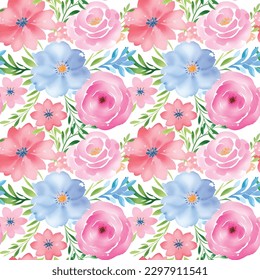 Forma floral acuarela sin costuras. Ilustración vectorial.