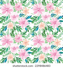 Forma floral acuarela sin costuras. Ilustración vectorial.