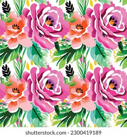 Forma floral acuarela sin costuras. Ilustración vectorial.