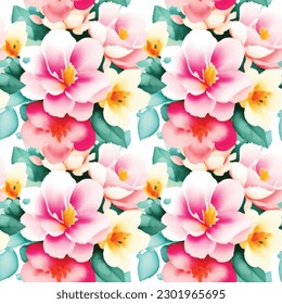 Forma floral acuarela sin costuras. Ilustración vectorial.