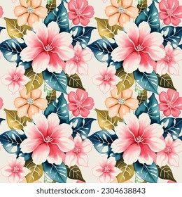 Forma floral acuarela sin costuras. Ilustración vectorial.