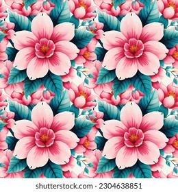 Floral shape watercolor seamless pattern. Vector illustration.