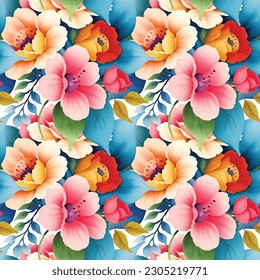 Forma floral acuarela sin costuras. Ilustración vectorial.