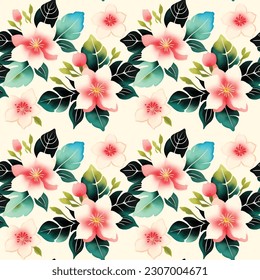Forma floral acuarela sin costuras. Ilustración vectorial.