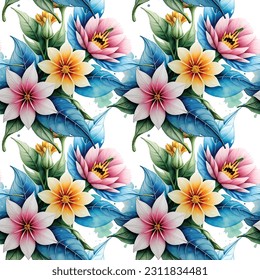 Forma floral acuarela sin costuras. Ilustración vectorial.