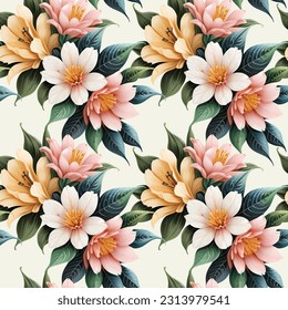 Forma floral acuarela sin costuras. Ilustración vectorial.
