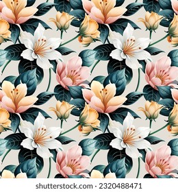 Forma floral acuarela sin costuras. Ilustración vectorial.