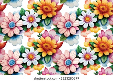 Forma floral acuarela sin costuras. Ilustración vectorial.